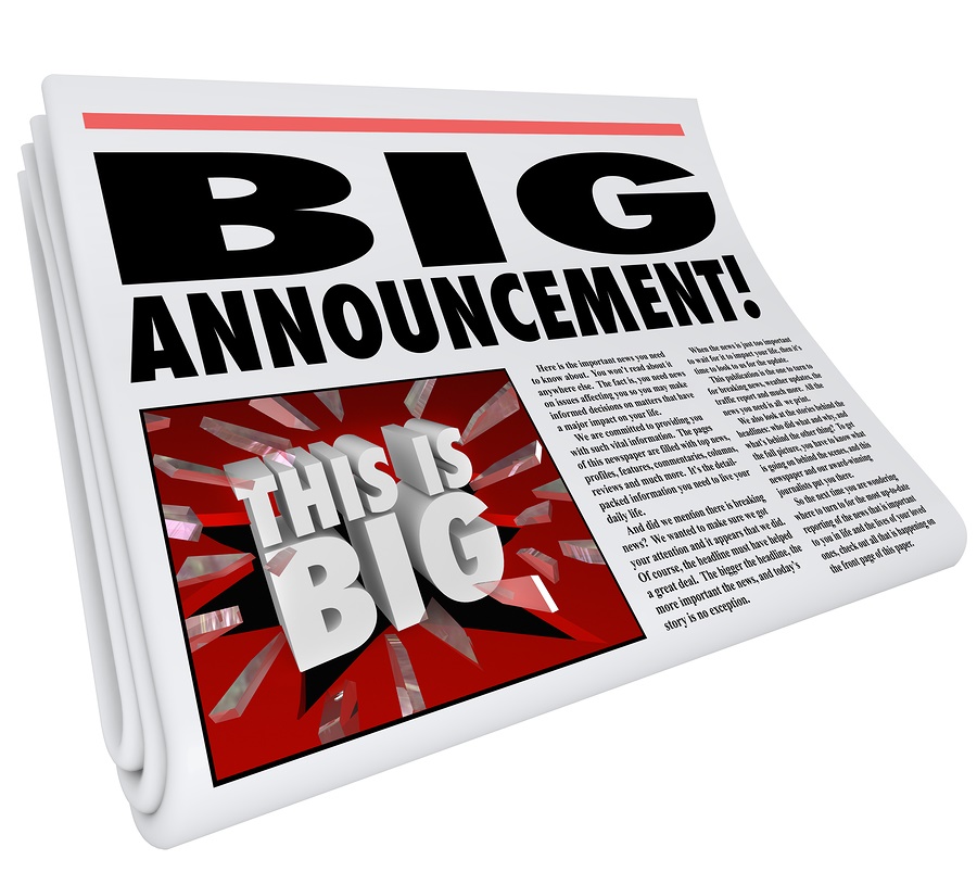 A Big Announcement as a headline on a newspaper with picture of Cloudspace USA to Sponsor Lunch and Learn Event